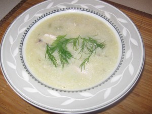 Chicken soup with dill
