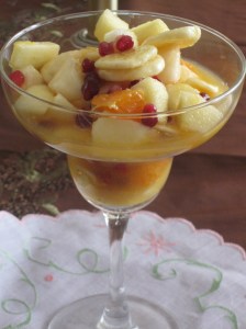 Fruit salad with orange and mandarine juice