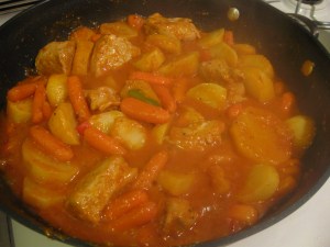 Pork stew with carrots and potatoes