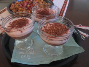 Strawberry and chocolate pudding