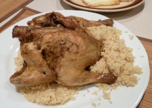 Cornish hen with couscous