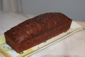 Loaf of chocolate bread with zucchini