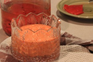 Dip with roast red peppers and feta cheese