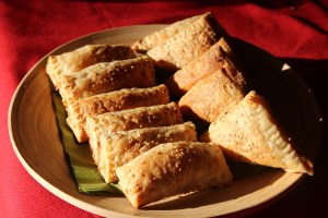 Zucchini pies with puff pastry