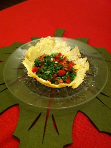 Parsley salad in a bowl of Parmesan