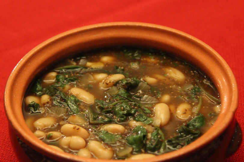 Chia soup with cannellini beans