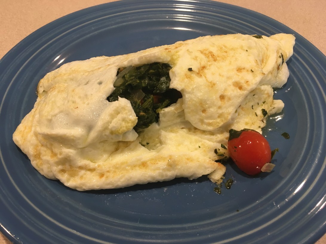 Omelette with egg whites and spinach